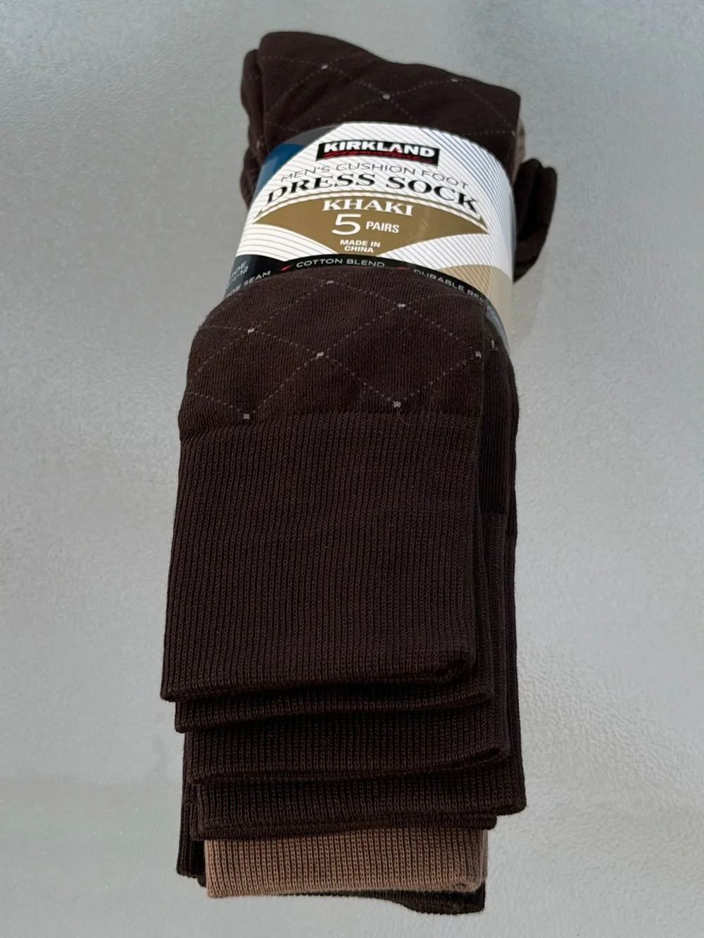 Kirkland Signature Brown & Tan Men’s Dress Socks - 5 Pack